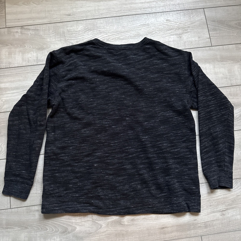 Victoria's Secret Pink Logo Campus Crew Sweatshirt Black Marl Marble Womens L - Picture 4 of 11